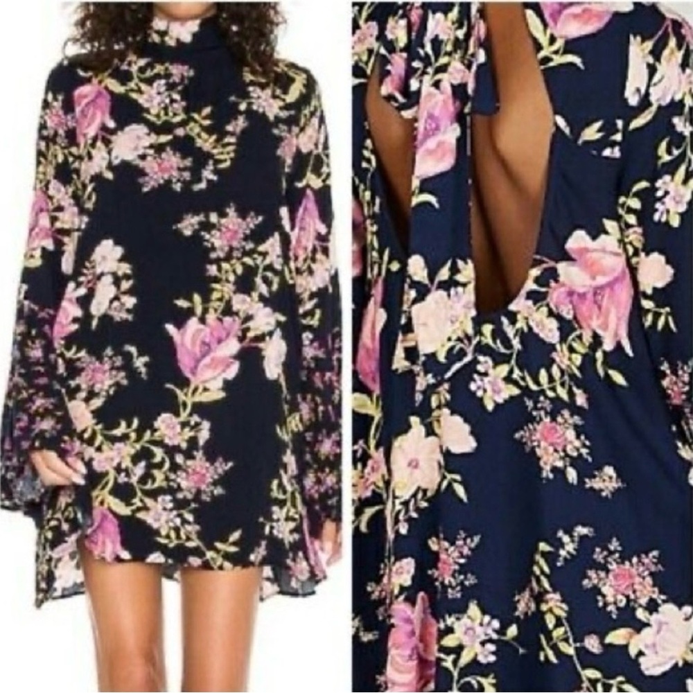NWT Free People Tate Floral Midnight Combo Tunic Dress Size XS - Picture 3 of 8